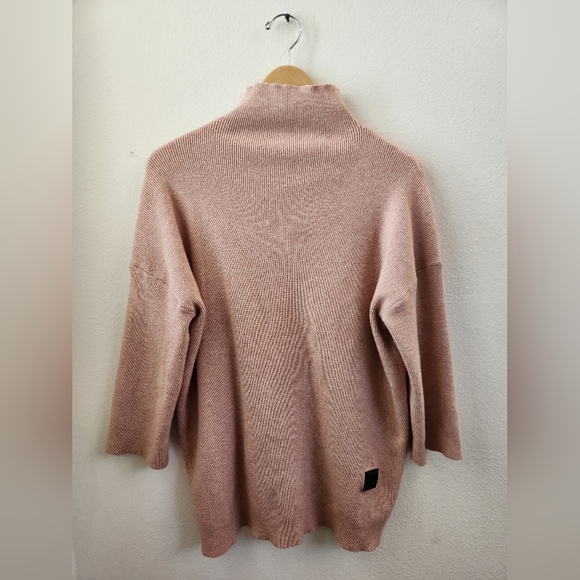 NVERE IGVE PU Sweaters - Super Soft Pullover Knit Sweater Ribbed Mock Neck Pink Medium NVERE IGVE PU